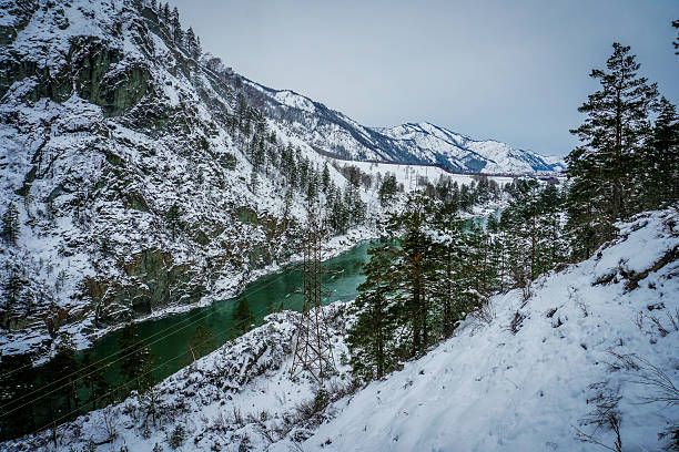istock Mountain river Katun, Altai, Russia. A winter scenic. 626095662