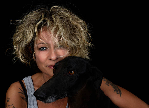 istock Woman Portrait with Levriero 626095972