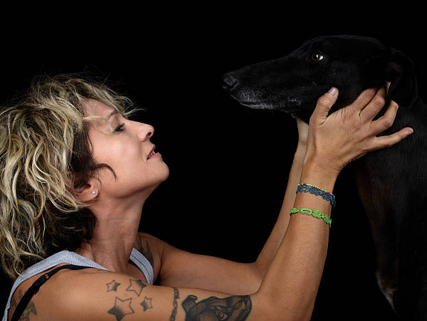 istock Woman Portrait with levriero 626096354