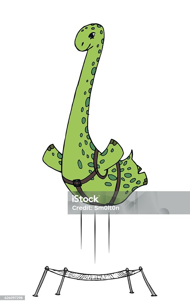 Vector Jumping Dino Stock Illustration - Download Image Now - Trampoline -  Equipment, Jumping, Monster - Fictional Character - iStock