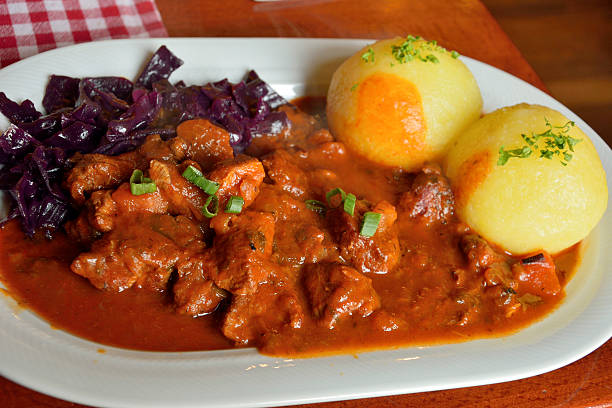 istock Thuringian Klosse dumplings with meat and red cabbage 626104142