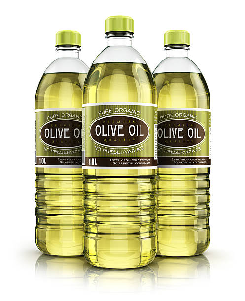 istock Group of plastic bottles with olive oil 626118364