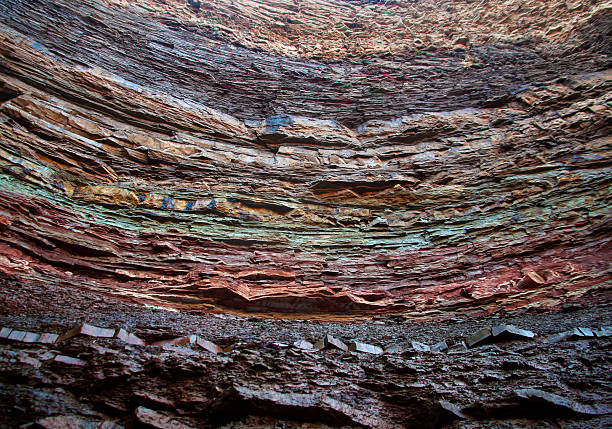 Colorful Rocks A shot of the different layers of colorful rock shale stock pictures, royalty-free photos & images