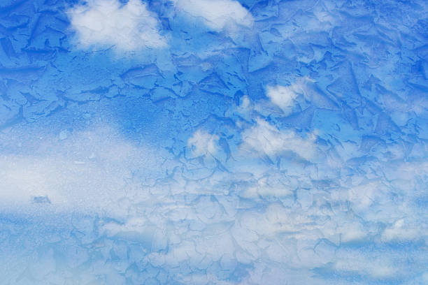 istock Vivid blue sky overlap with dry earth 626121122