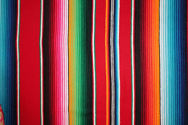 Mexico poncho striped serape background with copy space stock photo