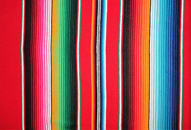 Mexico fabric poncho serape Mexican background with copy space textile stock photo