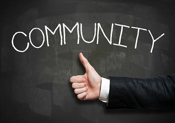 コミュニティ/ブラックボードのコンセプト(クリックして詳細を表示) - loyalty business solidarity human hand ストックフォトと画像
