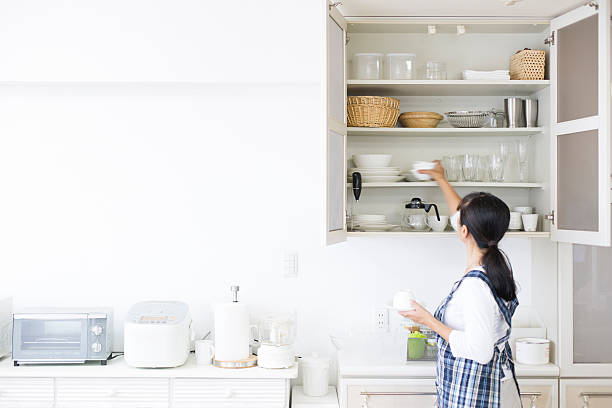 Kitchen cupboards Shooting in the kitchen at home, tidy stock pictures, royalty-free photos & images