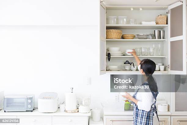 Kitchen Cupboards Stock Photo - Download Image Now - Kitchen, Organization, Neat