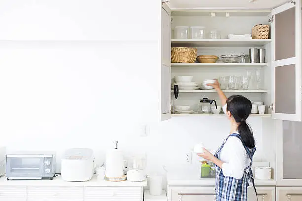 Shooting in the kitchen at home,