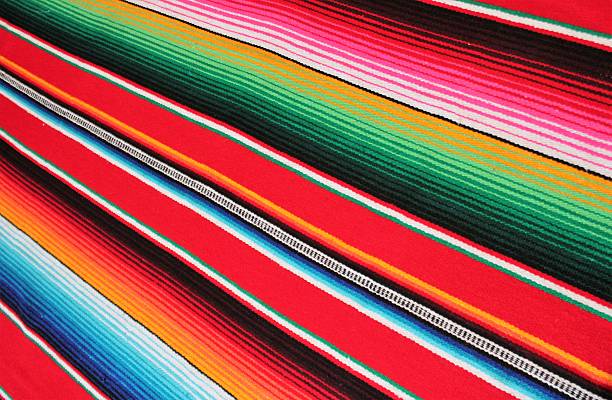 Mexico fabric poncho serape mexican fiesta background with copy space stock photo
