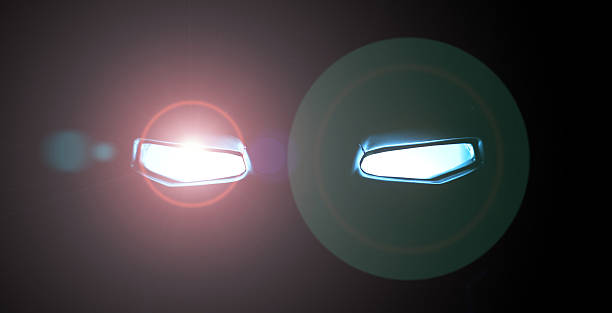 istock Abstract a robot Glowing eyes in in the dark 626135206
