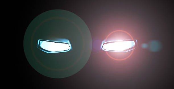 istock Abstract a robot Glowing eyes in in the dark 626135218