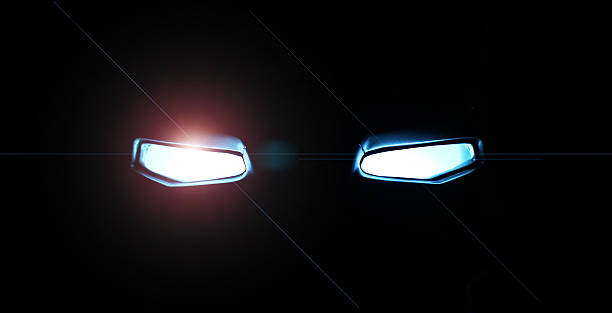 istock Abstract a robot Glowing eyes in in the dark 626135226