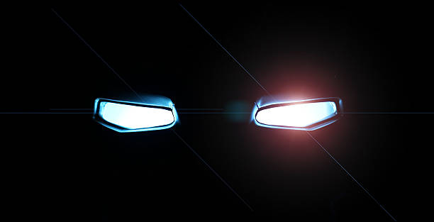 istock Abstract a robot Glowing eyes in in the dark 626135230