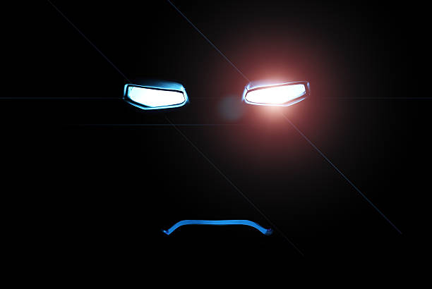 istock Abstract a robot Glowing eyes in in the dark 626135234