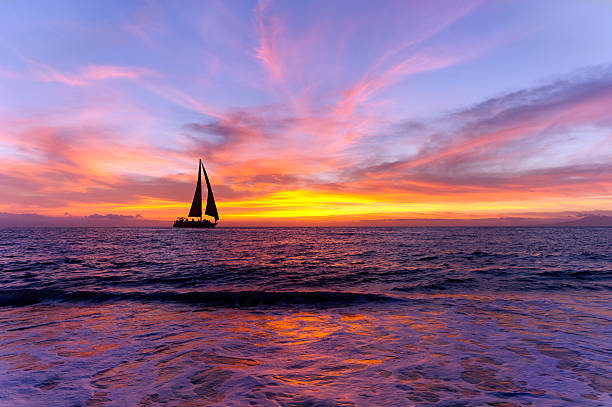 istock Ocean Sunset Sailboat Silhouette 626135870