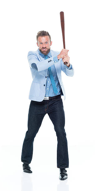 istock Angry businessman fighting with baseball bat 626151438