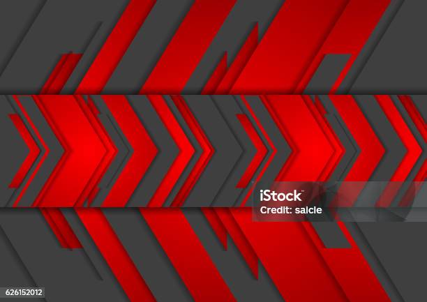 Red And Black Abstract Tech Arrows Background Stock Illustration - Download Image Now - Abstract, Arrow Symbol, Backgrounds