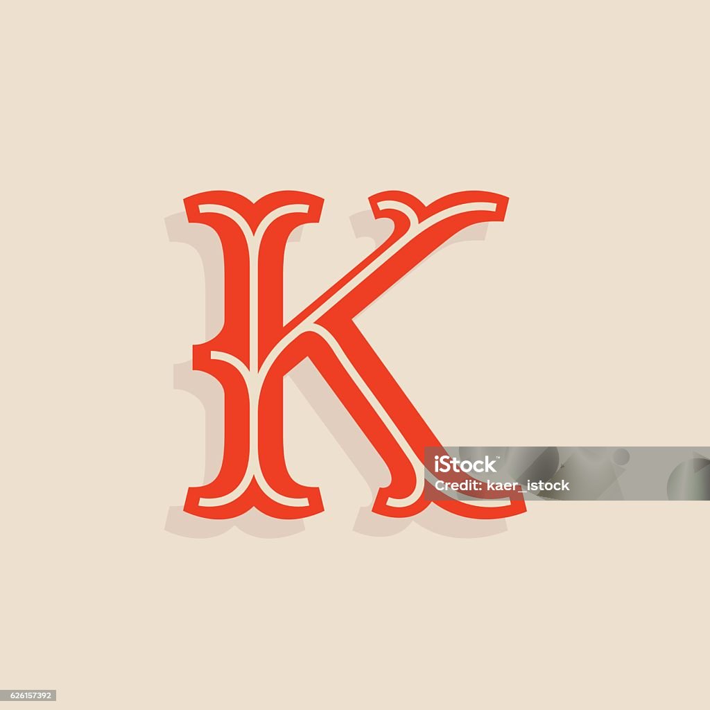 K Letter Icon In Sport Team University Style Stock Illustration ...