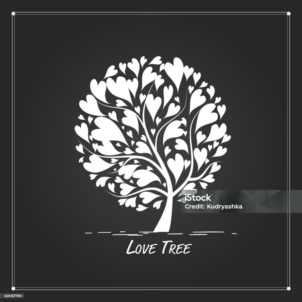 Love Tree Pattern Love Tree For Your Design Stock Illustration - Download Image Now ...