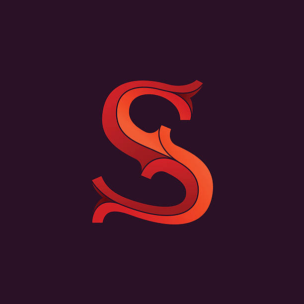 istock S letter icon in elegant retro faceted style. 626158282