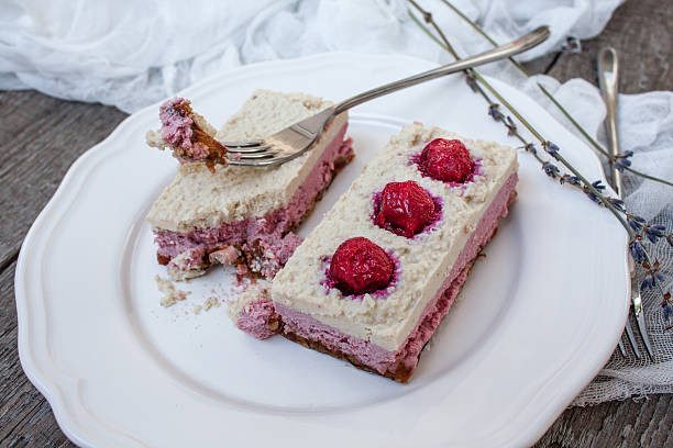 istock Raw cashew cake (cheesecake) and berries (strawberries, cherries) 626159114