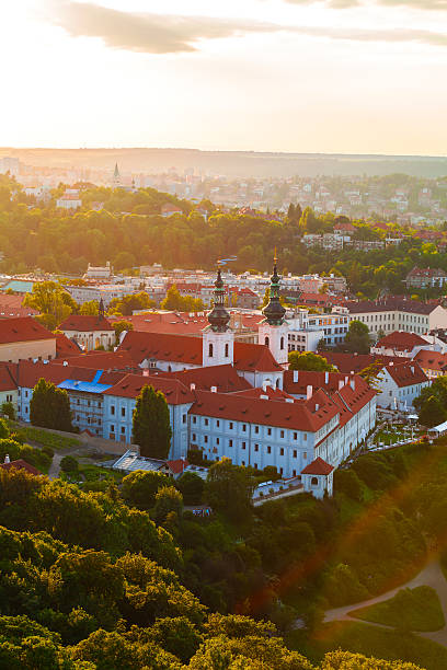 istock Strahov monastery at sunset, Prague, Czech Republic 626174666
