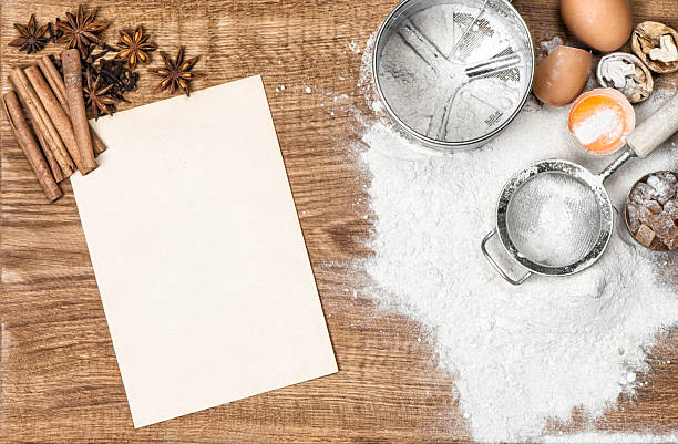 istock Food background Baking tools ingredients Dough preparation 626176470