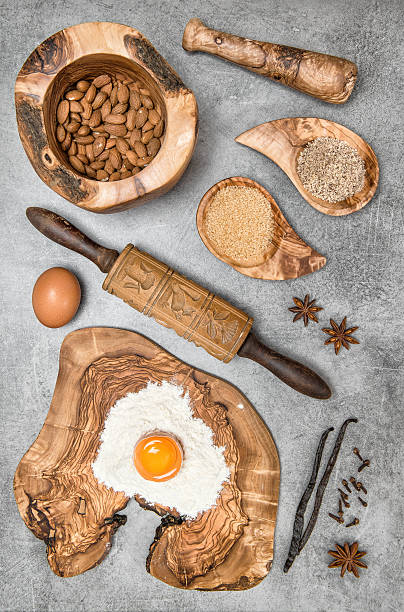istock Food background Baking utensils ingredients kitchen table 626177614