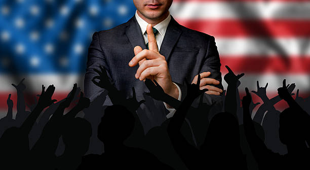 istock American candidate speaks to the people crowd 626182706