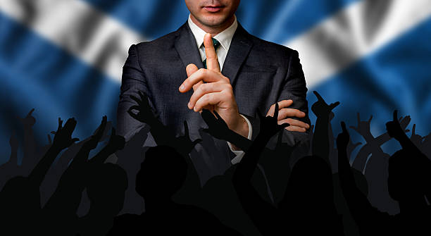 istock Scottish candidate speaks to the people crowd 626183220