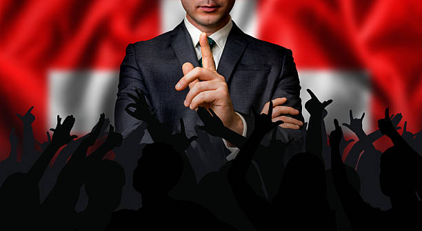 istock Swiss candidate speaks to the people crowd 626183346