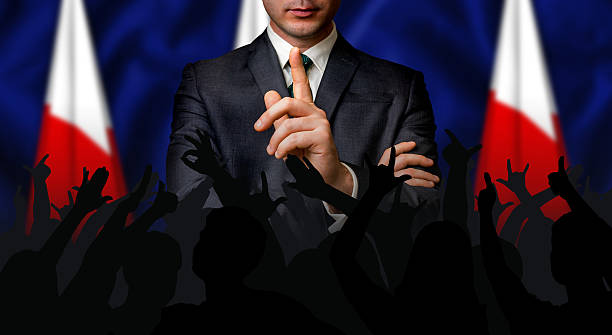 istock Polish candidate speaks to the people crowd 626183518