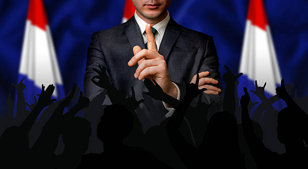 istock Dutch candidate speaks to the people crowd 626183586
