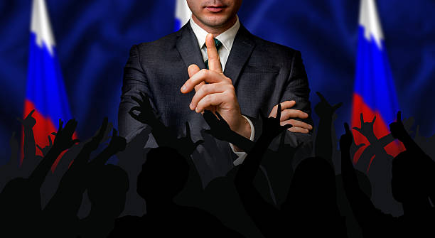 istock Russian candidate speaks to the people crowd 626183792