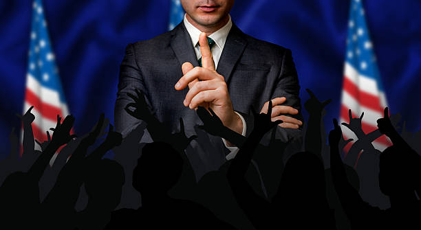 istock American candidate speaks to the people crowd 626183834