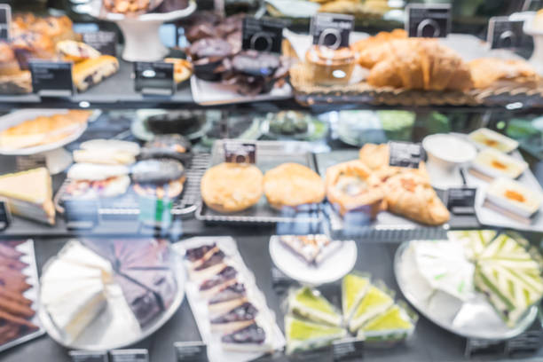 Abstract blur of a bakery display window