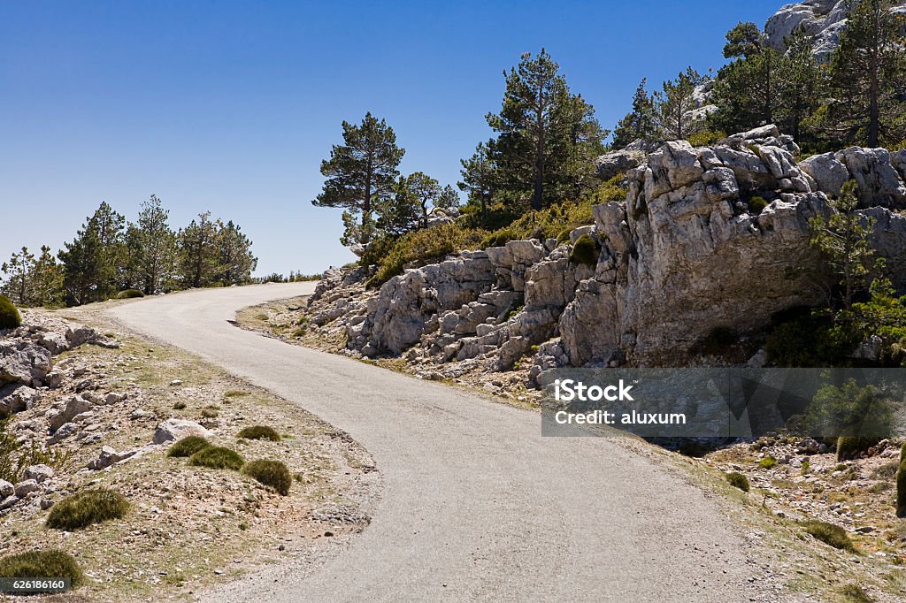 Windy mountain country road Catalonia Stock Photo