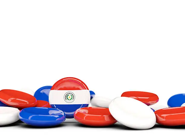 Photo of Flag of paraguay, round buttons