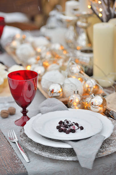 istock Decorated Christmas holiday table ready for dinner. Beautifully   set with 626194008