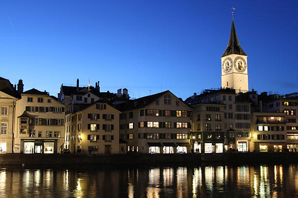 istock Zurich St Peter church illuminated 626197368