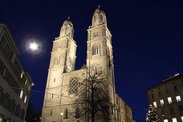 View of Grossmunster Church in Zurich 