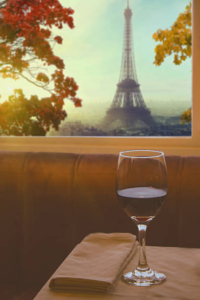 Wineglasses on the restaurant table