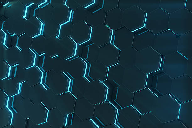 istock Abstract blue glowing of futuristic surface hexagon pattern. 3D Rendering 626204252