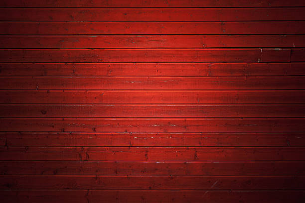 istock Red rural wooden wall, close-up background 626205004
