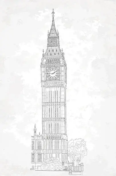 Vector illustration of drawing London Big Ben