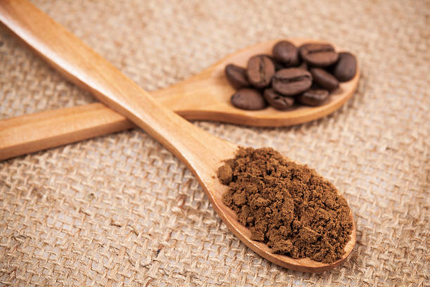istock Wooden spoon with coffee 626217094