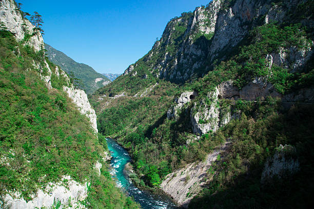 istock Mountains green forest nature landscape, river canyon 626218262