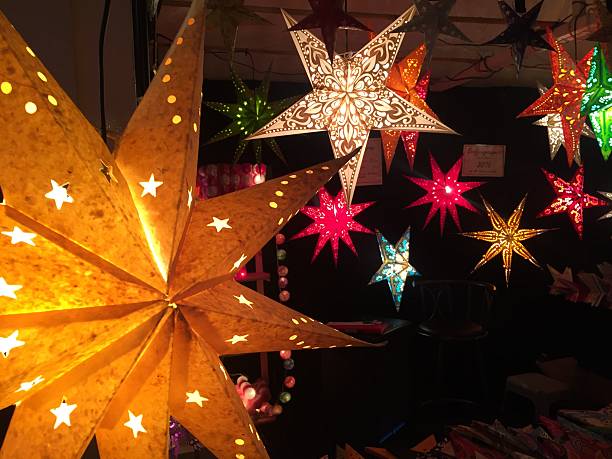 istock Colorful Christmas decorative stars 626223380